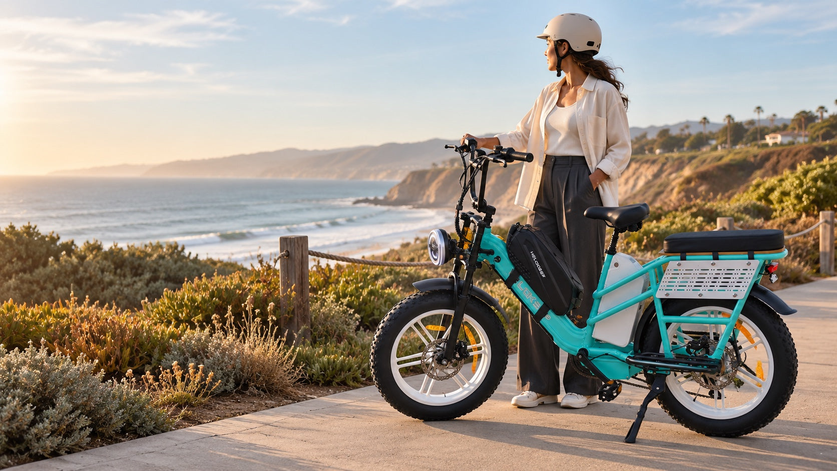 Helokeep CD20 cargo ebike by the coast